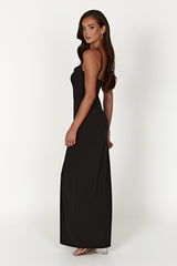 Amorette Lace Trim Maxi Dress - Black