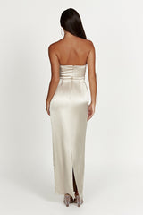 Alanis Strapless Maxi Dress - Champagne