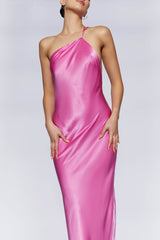 Alena One Shoulder Maxi Dress - Pink