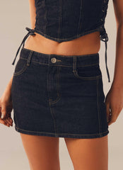 Giddy Up Denim Mini Skirt - Black Wash