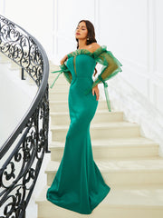 Off Shoulder Strapless Mermaid Backless Evening Dress XJ1488