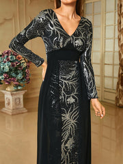 V-Neck Backless Mermaid Cloak Evening Dress RH30689