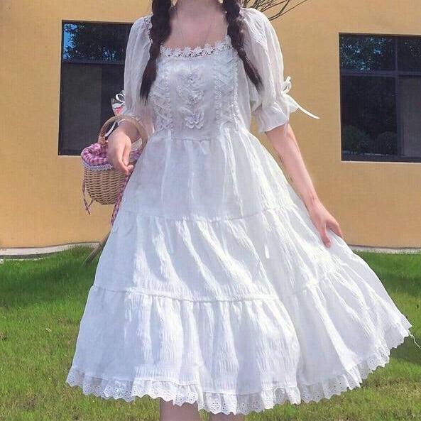 Butterfly Embroidered Kawaii Princess Dress