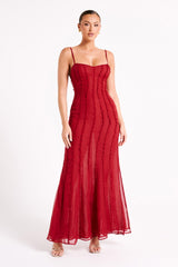 Jacinta Chiffon Maxi Dress - Vermilion Red