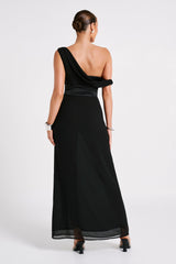 Courtney Chiffon Maxi Dress - Black