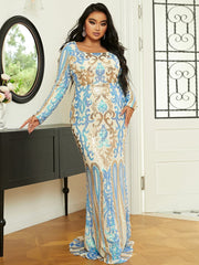 Plus Size Vintage Sequin Evening Dress PXH2198