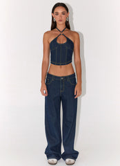 Rebel Blues Denim Top - Indigo