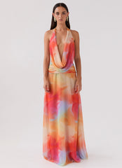 Elysia Chiffon Maxi Dress - Rainbow