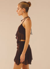 Adorn Halter Top - Dark Mocha