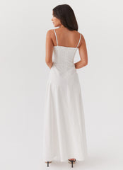 Angelina Linen Maxi Dress - White