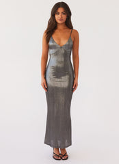 Alexa Metallic Maxi Dress - Twilight