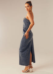 Cassidy Denim Midi Dress - Dark Blue