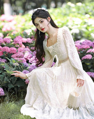 Autumn in Lace Embroidered Fairycore Dress