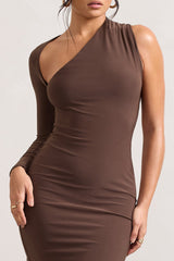 Siren | Chocolate One Shoulder Bodycon Mini Dress