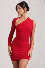 Siren | Red One Shoulder Bodycon Mini Dress