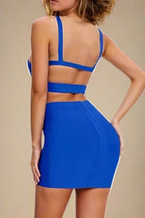 Ang Bandage Top and Mini Skirt Set - Royal Blue