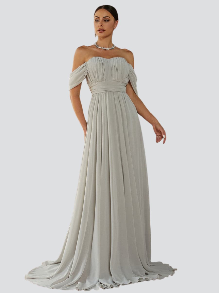 Off Shoulder Ruched Evening Dress RJ10007