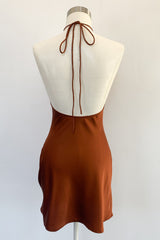 Alba Mini Dress-Brown