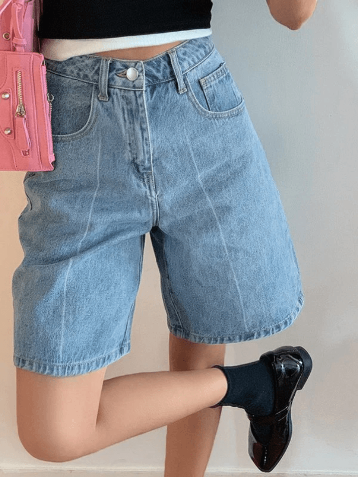 Loose Wide Leg Pants Denim Shorts