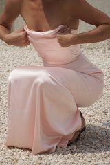 Alanis Strapless Maxi Dress - Crystal Rose